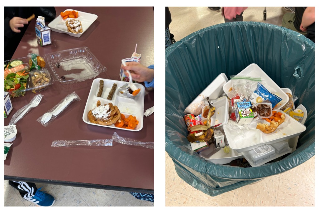 Single use waste in school cafeterias