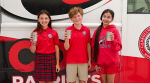 Carrollwood students using We ReUse stainless steel cups